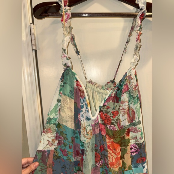 Anthropologie Patchwork Floral Midi Dress Boho Cottagecore XS -Medium Oversized - Picture 5 of 14